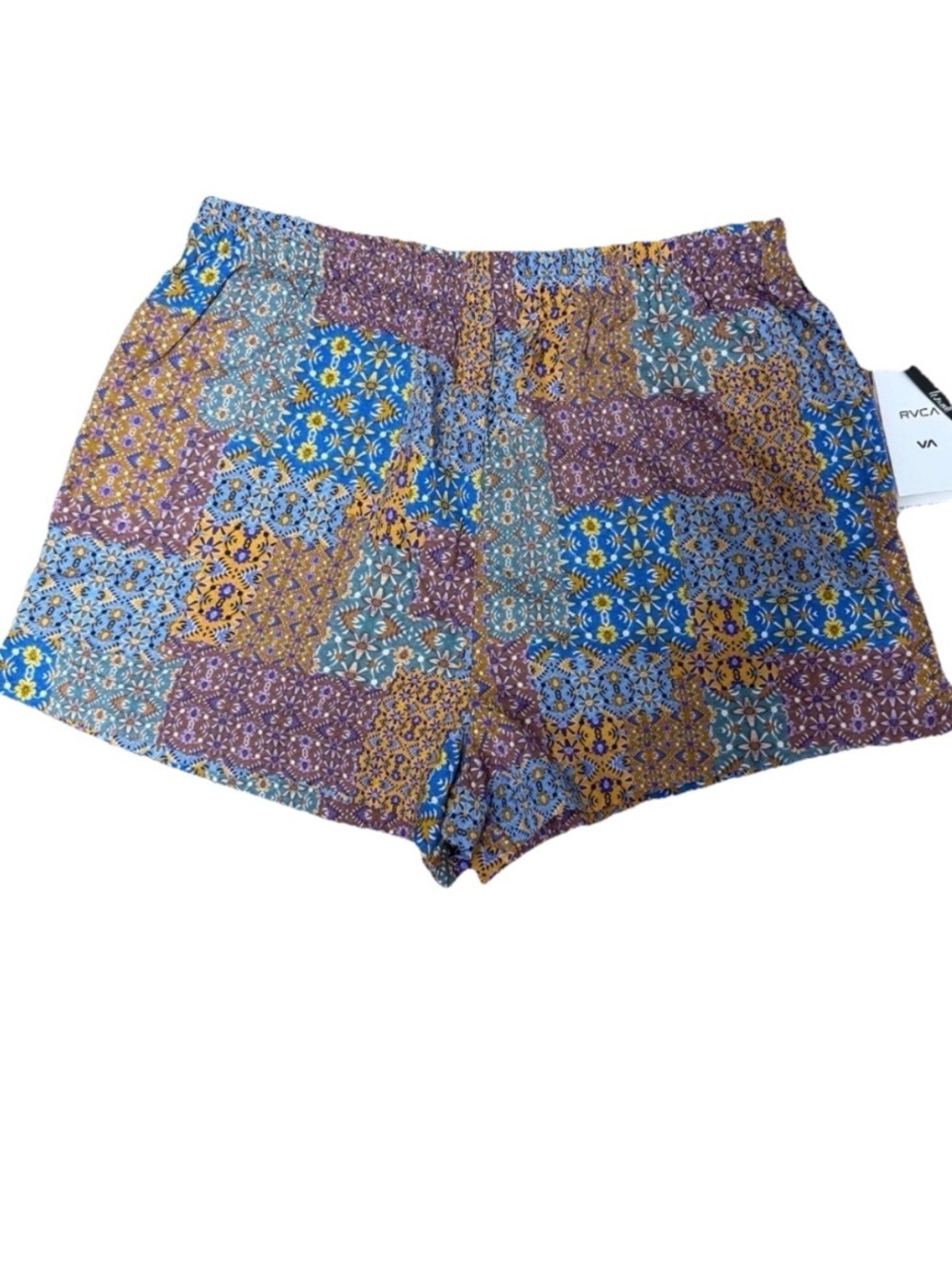 NWT RVCA Sawyer Patchwork Shorts Women’s XL 14 Pockets Mixed Boho Print